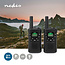 Walkie talkie Set | 2 Handsets | Tot 6 km | Frequentiekanalen: 8 | PTT / VOX | tot 3 uur | Koptelefoonoutput | 2 Headsets | Zwart