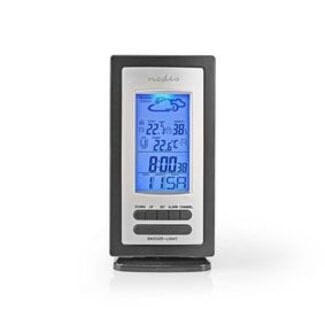 Nedis Weerstation | Binnen & Buiten | Inclusief draadloze weersensor | Weersvoorspelling | Tijdweergave | LCD-Scherm | Wekkerfunctie