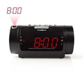 Nedis Digitale Wekkerradio | LED-Scherm | Tijdprojectie | AM / FM | Snoozefunctie | Slaaptimer | Aantal alarmen: 2 | Zwart