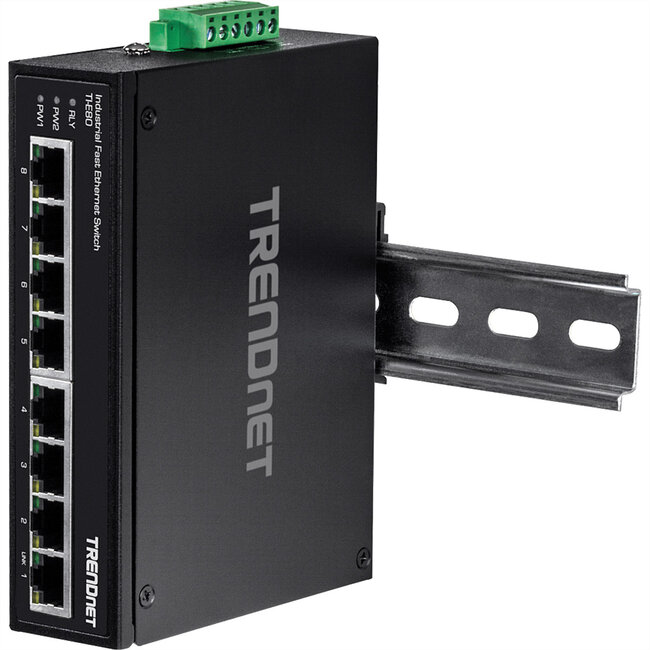 TRENDnet TI-E80 Industriële Fast Ethernet DIN-rail switch 8-poorts