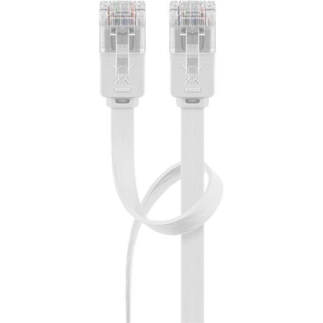Goobay CAT 5e Flat-Patch Cable U/UTP, white 10 m