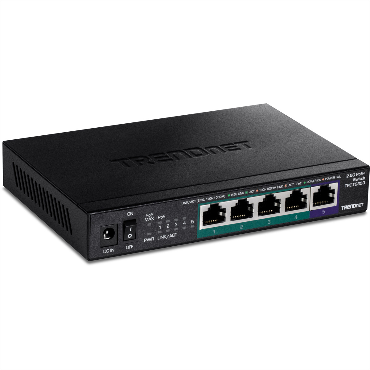 Trendnet TPE-TG350 netwerk-switch Unmanaged 2.5G Ethernet (100/1000/2500) Power over Ethernet (PoE)