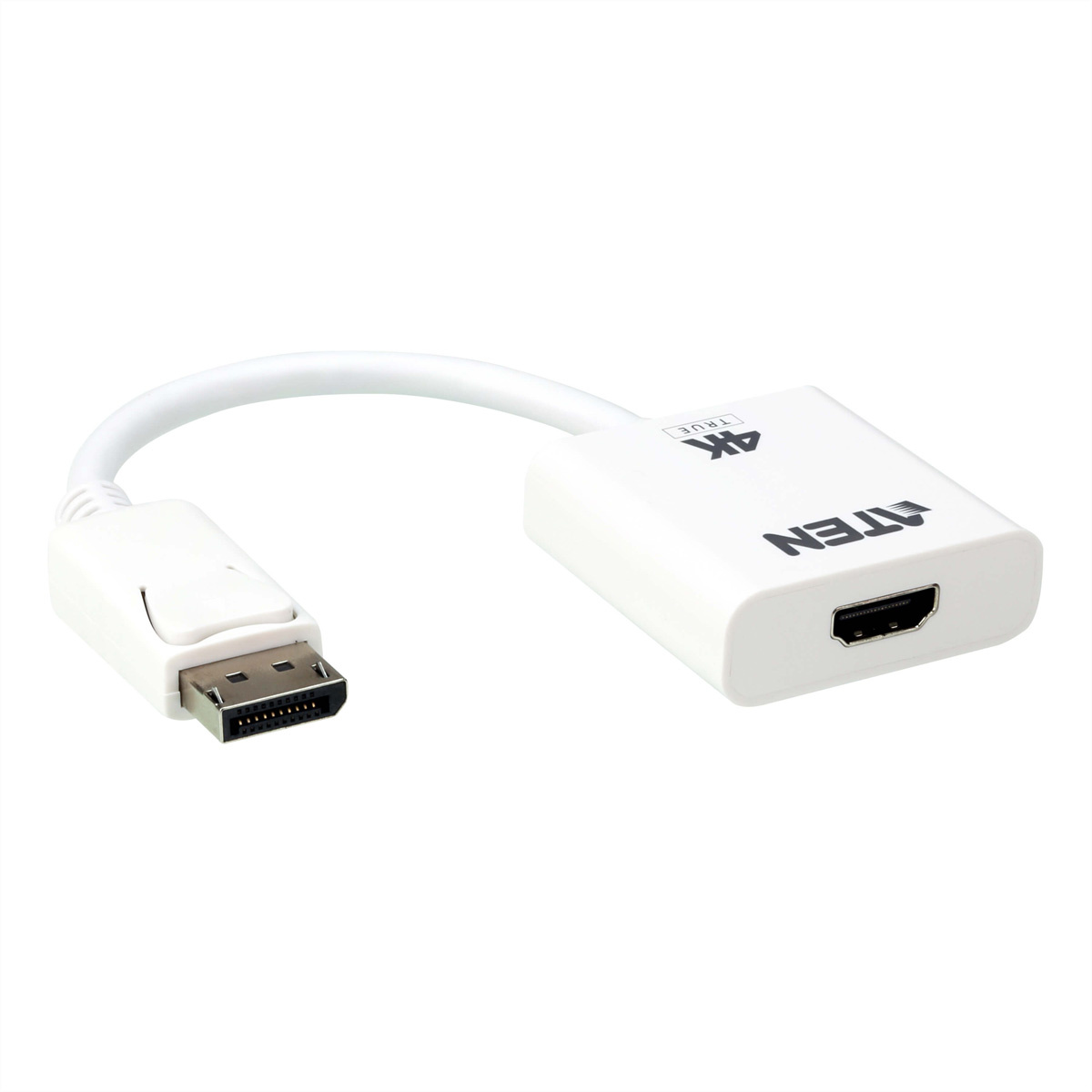 Aten DisplayPort naar True 4K HDMI actieve adapter. Maximum resolutie: 4096 x 2160 Pixels, Maximale refresh snelheid: 60 Hz, Kleur van het product: Wit. Duurzaamheidscertificaten:
