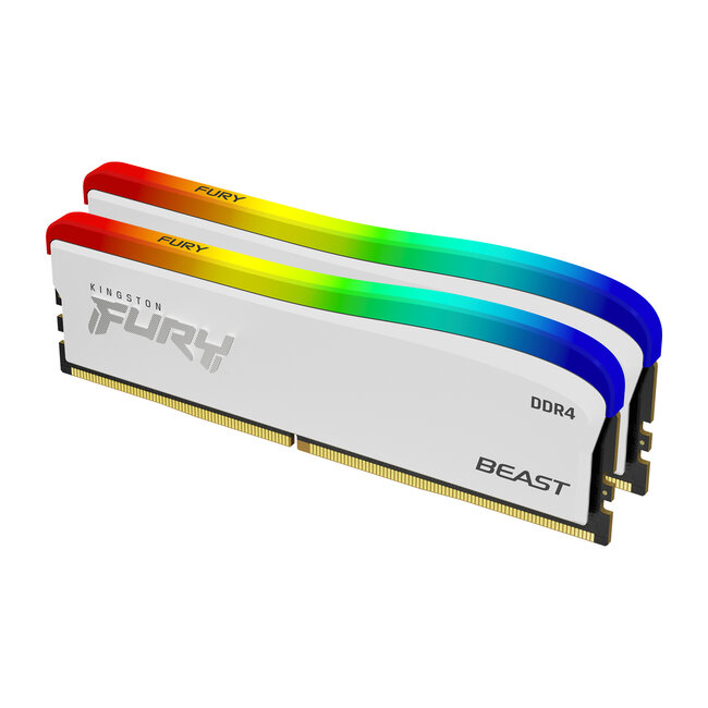 Kingston Technology FURY 16GB 3600MT/s DDR4 CL17 DIMM (Set van 2) Beast White RGB SE