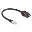 Delock Cable RJ45 plug to RJ45 jack Cat.6A for built-in with M20 thread and protective cap IP68 dust and waterproof 25 cm black