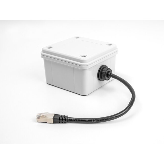 Delock Cable RJ45 plug to RJ45 jack Cat.6A for built-in with M20 thread and protective cap IP68 dust and waterproof 25 cm black