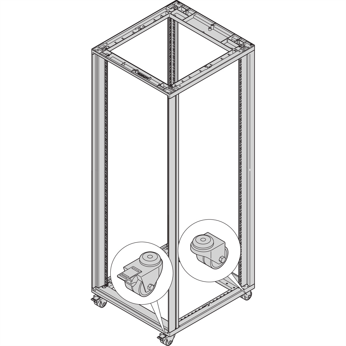 Schroff 27230067 19 inch Wielen voor patchkast Meerdere kleuren