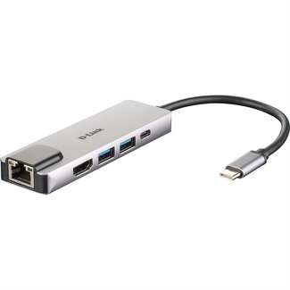 D-Link D-Link DUB-M520 USB-C 5-Port USB 3.0 Hub mit HDMI, Ethernet, USB-C Ladeanschluss