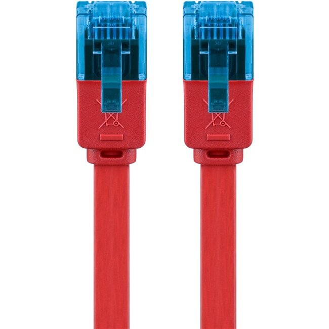 Goobay CAT 6A Flat Patch Cable U/UTP, red 2 m
