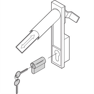 Schroff SCHROFF DIN profiel halve cilinder voor Varistar en Epcase, sleutel type 333