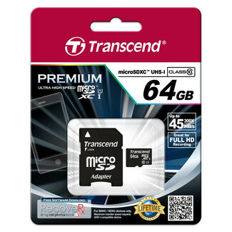 TRANSCEND INFORMATION Transcend 64GB MicroSDXC Class 10 64GB MicroSDXC MLC Klasse 10 flashgeheugen