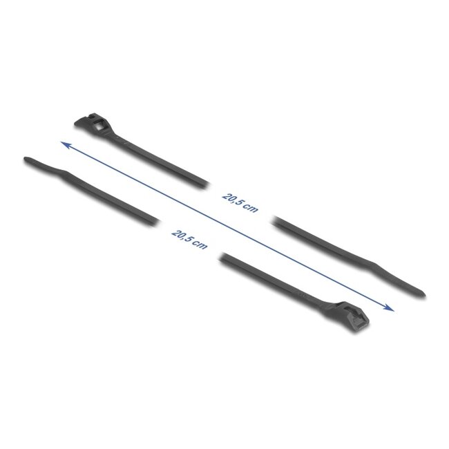 Delock Cable tie with flat head L 205 x W 2.5 mm 100 pieces black
