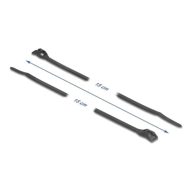 Delock Cable tie with flat head L 150 x W 3.6 mm 100 pieces black