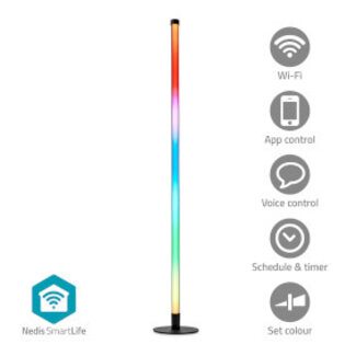 Nedis SmartLife Sfeerverlichting | Wi-Fi | Tube | 180 lm | RGBIC / Warm tot Koel Wit | 2700 - 6500 K | 10 W | Metaal / Siliconen | 1 Stuks