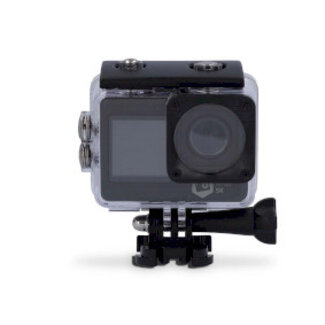 Nedis Action Cam | Dubbel scherm | 5K@30fps | 16 MPixel | Waterbestendig tot: 30.00 m | 80 min | Wi-Fi | App beschikbaar voor: Android™ / IOS | Mounts inbegrepen | Zwart