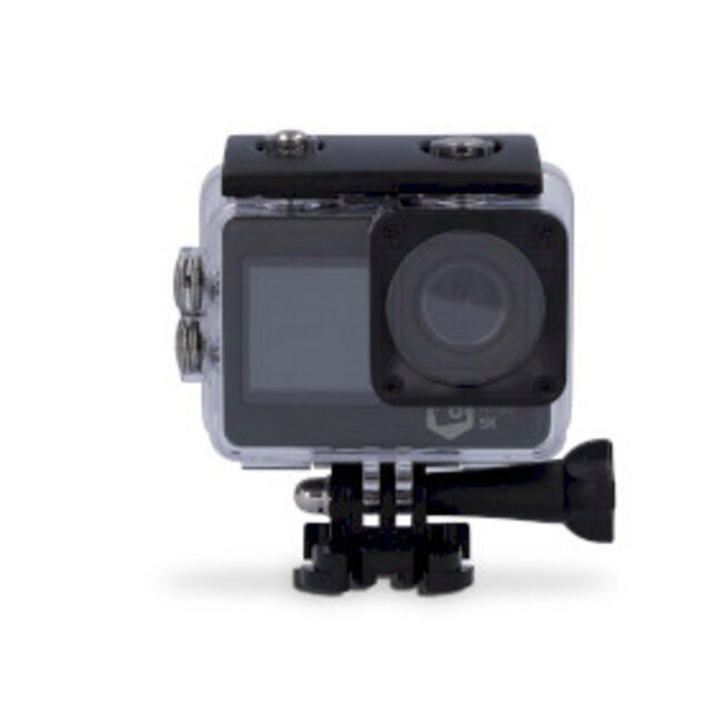 Action Cam | Dubbel scherm | 5K@30fps | 16 MPixel | Waterbestendig tot: 30.00 m | 80 min | Wi-Fi | App beschikbaar voor: Android™ / IOS | Mounts inbegrepen | Zwart