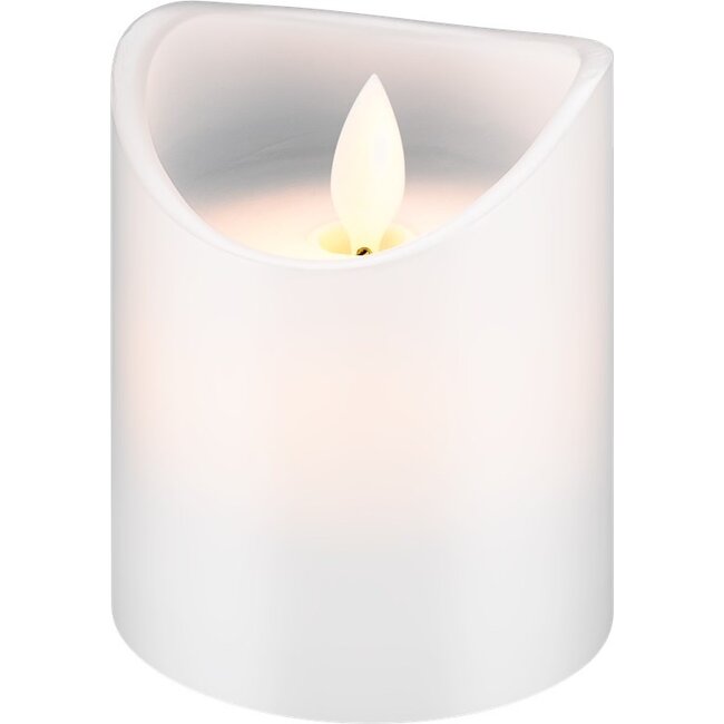 Goobay LED Real Wax Candle, White, 7.5 x 10 cm