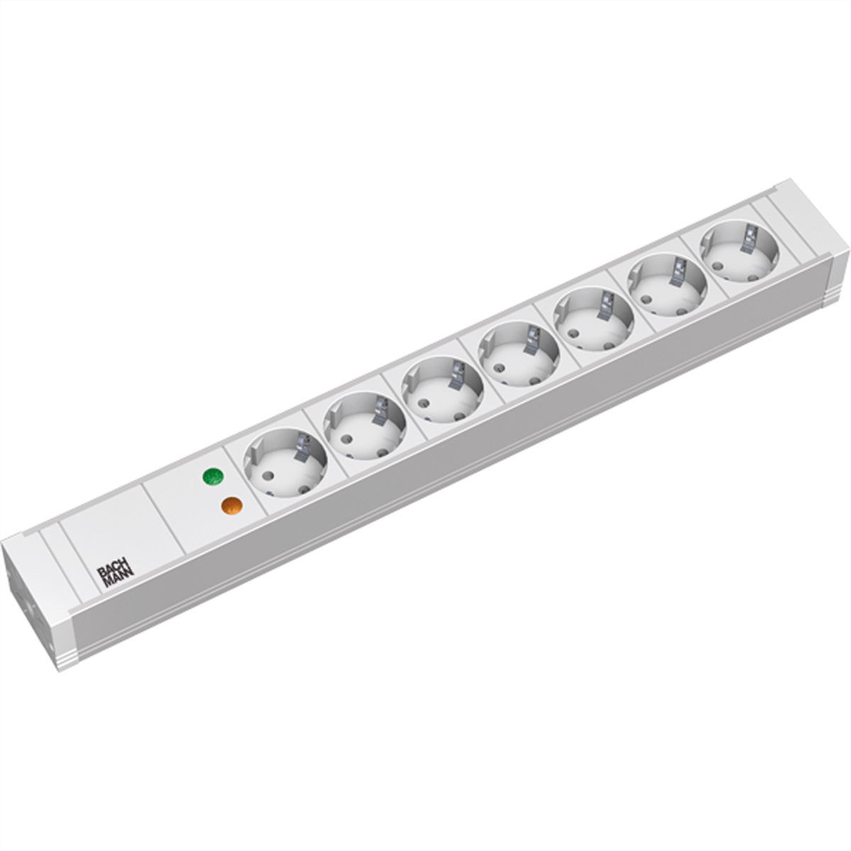333.604 - 19 inch power strip, multiple socket 7-fold PVC, 7x Schuko, overvoltage protection, 333.604