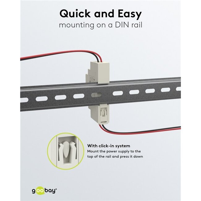 Goobay DIN Rail Power Supply 12 V, 1.25 A, 15 W