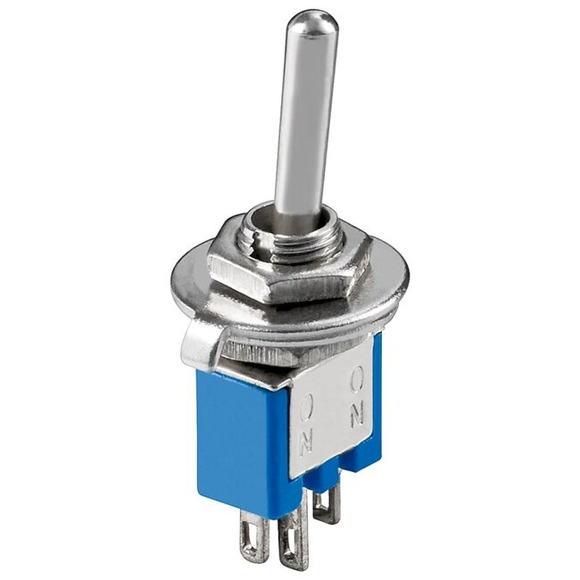 Goobay Toggle Switch Subminiature, 1x UM, 3 Pins, Blue Housing