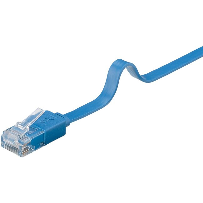 Goobay CAT 6 Flat Patch Cable, U/UTP, blue 1 m