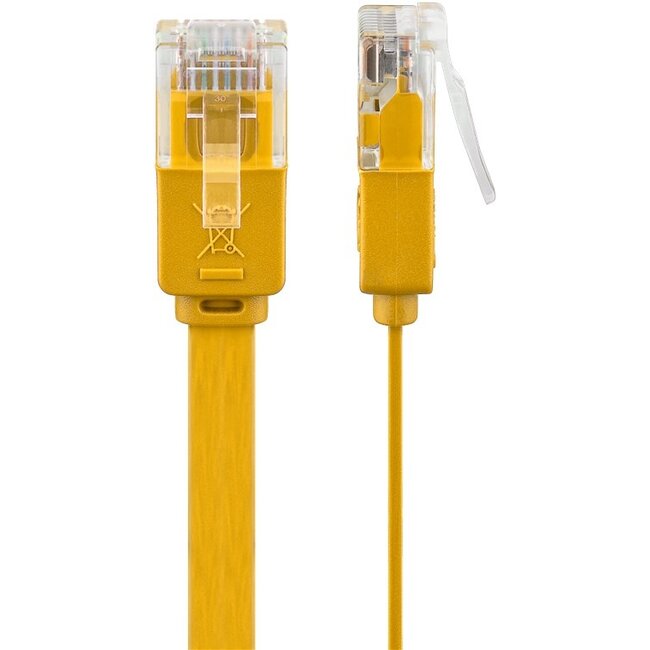 Goobay CAT 6 Flat Patch Cable, U/UTP, yellow 2 m