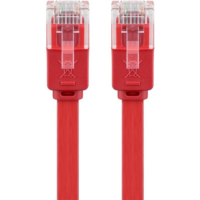 Goobay CAT 6 Flat Patch Cable, U/UTP, red 1 m