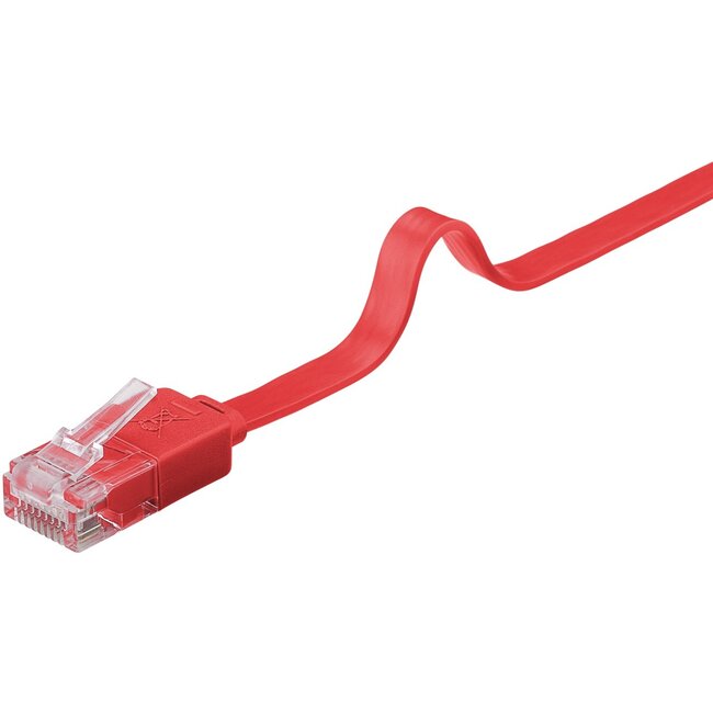 Goobay CAT 6 Flat Patch Cable, U/UTP, red 1 m