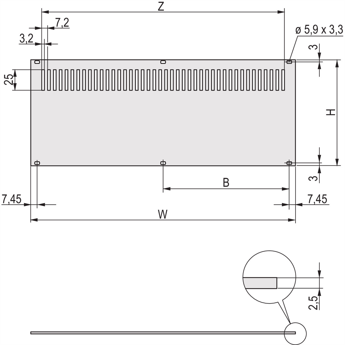 Schroff 30849023 Achterplaat 2 stuk(s)