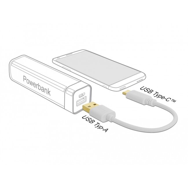 Delock USB Charging Cable Type-A to USB Type-C™ 15 cm