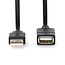 USB-Kabel | USB 2.0 | USB-A Male | USB-A Female | 480 Mbps | Vernikkeld | 3.00 m | Rond | PVC | Zwart | Doos