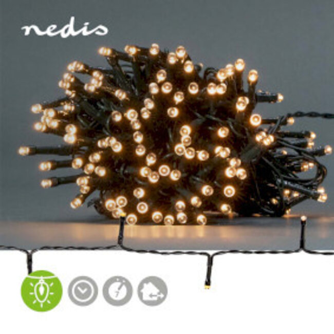Kerstverlichting | Koord | 192 LED's | Warm Wit | 14.40 m | Licht effecten: 7 | Binnen & Buiten | Batterij Gevoed