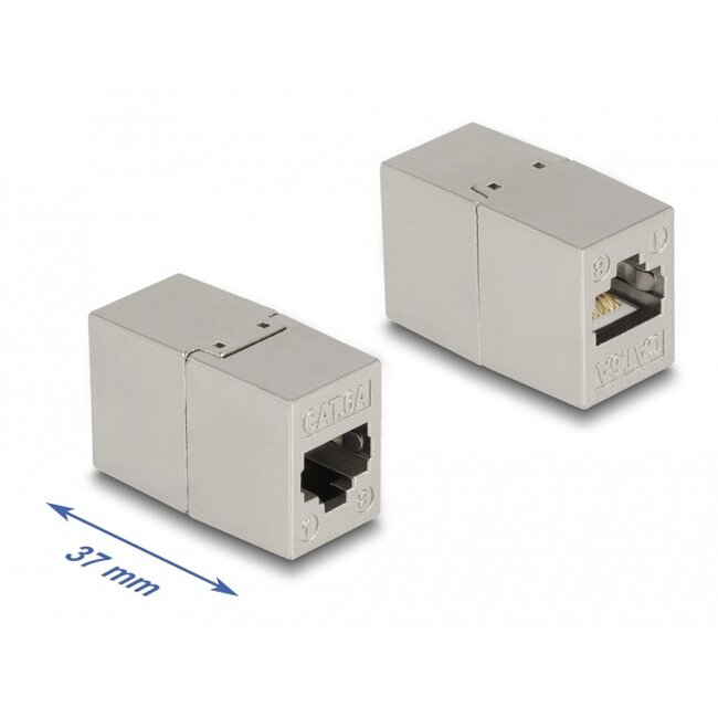 Delock Adapter RJ45 jack to RJ45 jack Cat.6A metal