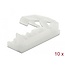 Delock Flat cable holder with locking clip self-adhesive screwable natural 10 pieces