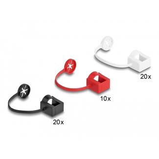 DeLOCK Delock Dust Cover for RJ45 plug with mounting clip 50 pieces set coloured
