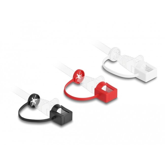 Delock Dust Cover for RJ45 plug with mounting clip 50 pieces set coloured