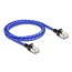 Delock RJ45 Network Cable with braided coating Cat.6A U/FTP Slim 1 m blue