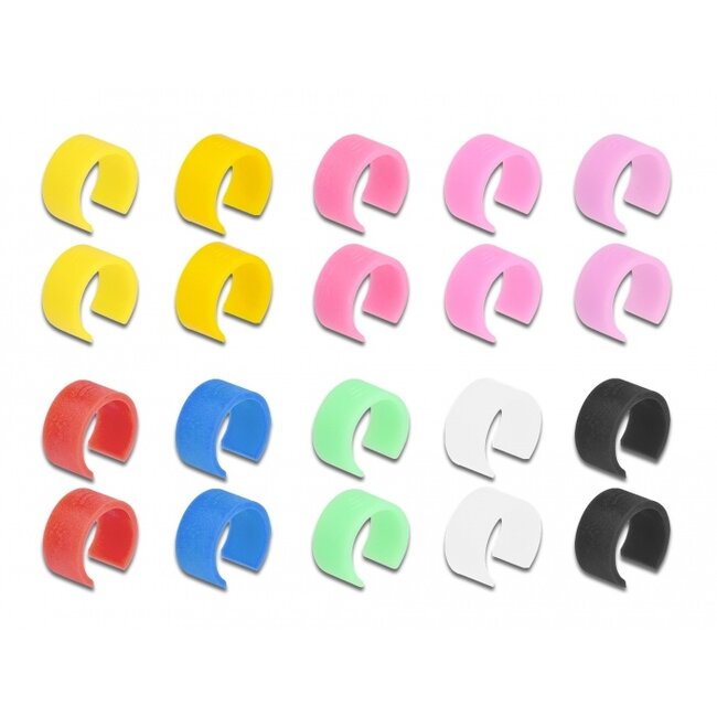 Delock Network cable RJ45 Cat.6A S/FTP with colored clips 3 m