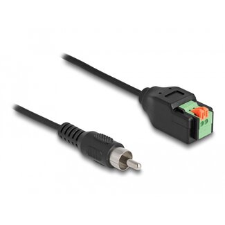 DeLOCK Delock Cable RCA male to Terminal Block Adapter with push button 15 cm