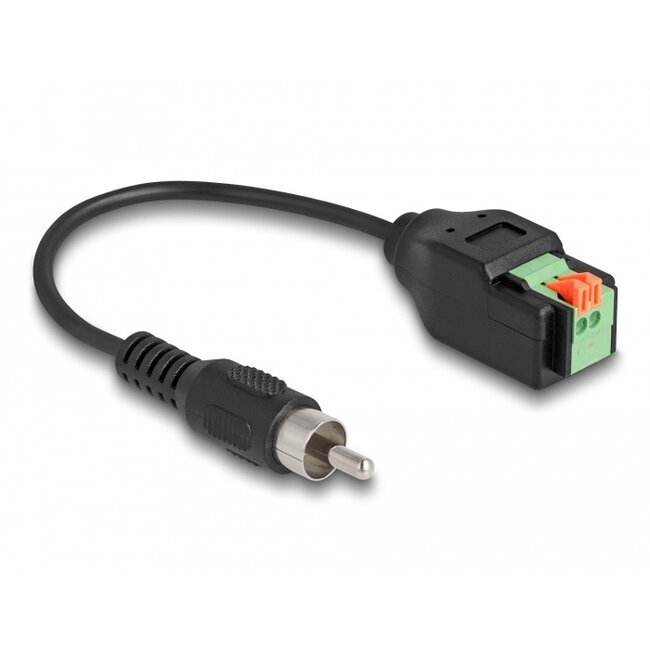 Delock Cable RCA male to Terminal Block Adapter with push button 15 cm