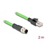 Delock M12 Cable D-coded 4 pin male to RJ45 male PUR (TPU) 2 m