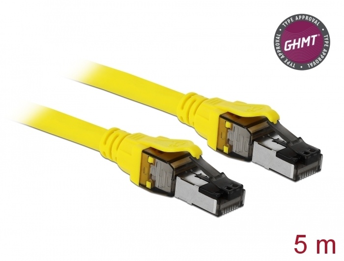 DeLOCK 86585. Snoerlengte: 5 m, Kabel standaard: Cat8.1, Kabelafscherming: S/FTP (S-STP), Aansluiting 1: RJ-45, Aansluiting 2: RJ-45, Overdrachtssnelheid: 40000 Mbit/s