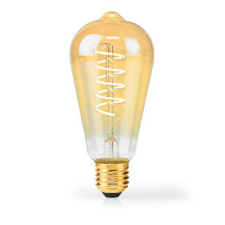 Nedis LED-Filamentlamp E27 | ST64 | 3.8 W | 250 lm | 2100 K | Dimbaar | Extra Warm Wit | Retrostijl | 1 Stuks