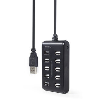 Gembird 10-poorts USB 2.0 hub, zwart