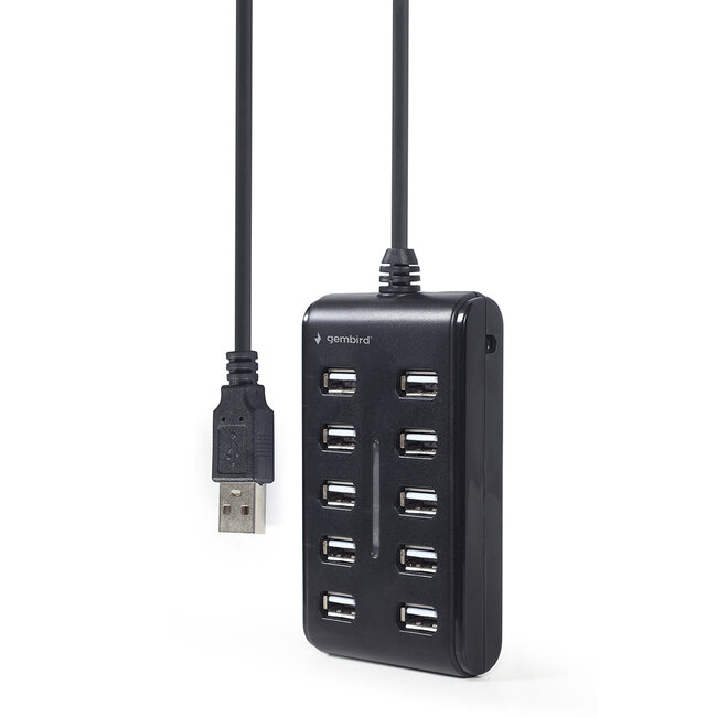 10-poorts USB 2.0 hub, zwart