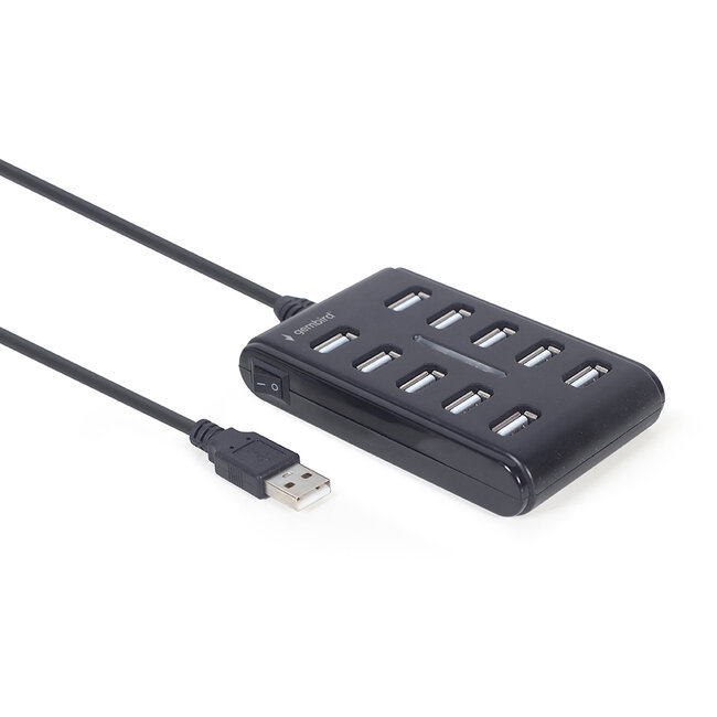 10-poorts USB 2.0 hub, zwart