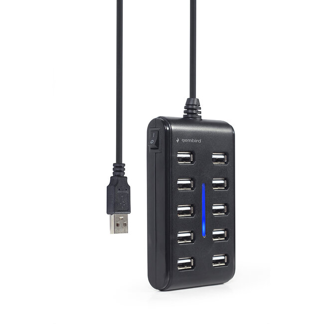10-poorts USB 2.0 hub, zwart