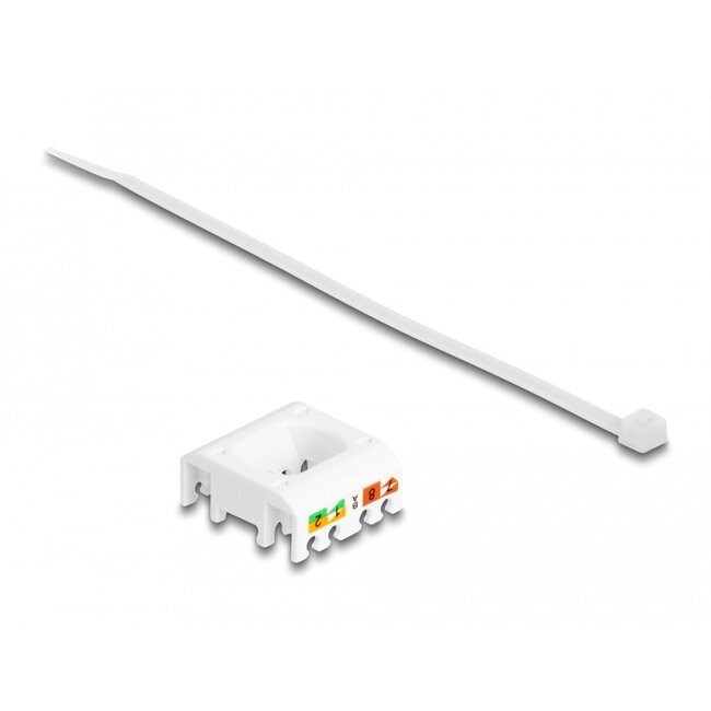 Delock Keystone Module RJ45 jack to LSA Cat.6A toolfree with red dust cover