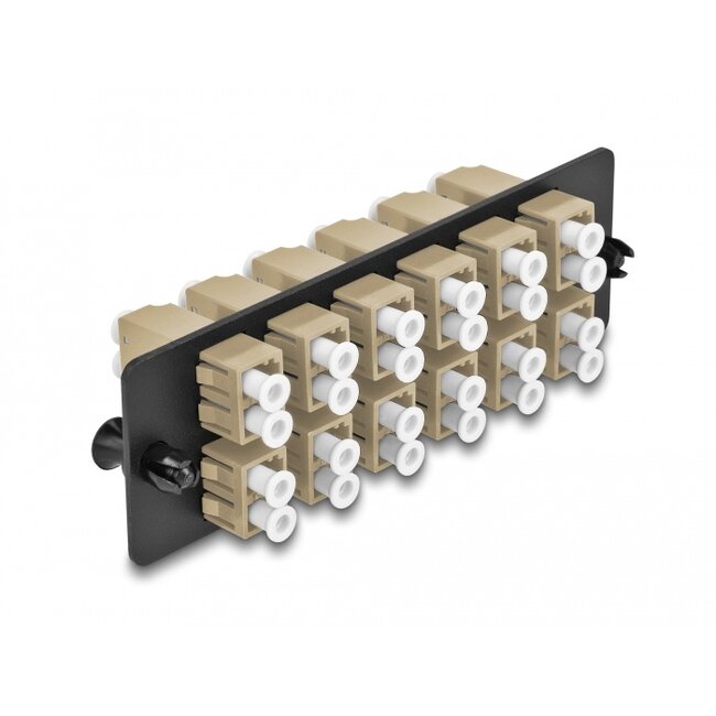 Delock Fiber Optic Adapter Panel LC Duplex OM1 / OM2 12 Port beige