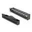 Delock 19″ Keystone Patch Panel 24 port with strain relief 1U angled black
